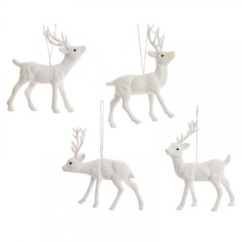 plastic reindeer w hanger 4ass white