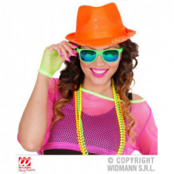 WIDMANN Fedora Fluorescente Con Paillettes Assortito In 4 Colori (3 Pink, 3Verdi, 3 Arancioni, 3 Gialli)