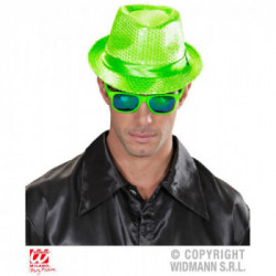 WIDMANN Fedora Fluorescente Con Paillettes Assortito In 4 Colori (3 Pink, 3Verdi, 3 Arancioni, 3 Gialli)