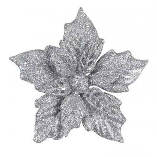 STELLA DI NATALE CON CLIP COLORE ARGENTO