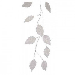 GHIRLANDA CON FOGLIE BIANCHE CON STRASS