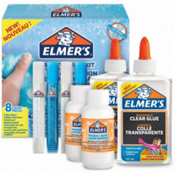 Elmer's - Kit Slime Frosty con Colla Trasparente, Penne Glitterate, Liquido Magico, Attivatore