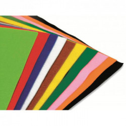 CONFEZIONE 10 FOGLI FELTRO COLORI ASSORTITI MISURA 21X30
