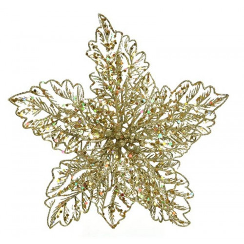 STELLA DI NATALE CON CLIP COLORE ORO