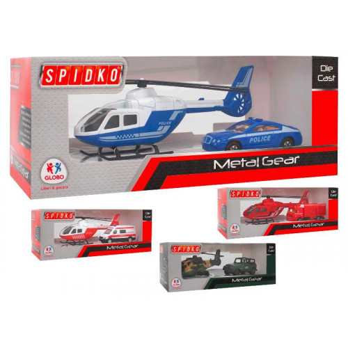 GLOBO Auto E Elicottero Forze Speciali 4Ass Die...