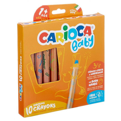 CONFEZIONE 10 PASTELLI COLORATI 3 IN 1 (CERA,...