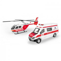 MONDO Gift Set Elicottero Con Auto Forze Dell'Ordine