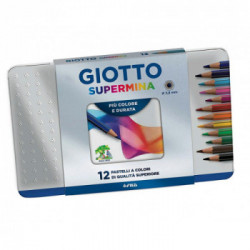 Giotto 236700 - Supermina, Scatola in Metallo, 12 Pezzi