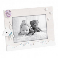 CORNICE PORTAFOTO ORIZZONTALE IN LEGNO FORMATO 13X18 CON DECORAZIONI BAMBINA