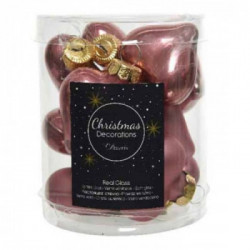 confezione mini cuori da albero colore rosa velluto lucido/opaco
