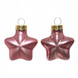 confezione mini stelle da albero colore rosa velluto lucido/opaco