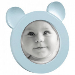 CORNICE TONDA DIAMETRO 11,5CM COLORE AZZURRO CON ORECCHIE