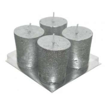 SET 4 CANDELE ARGENTO
