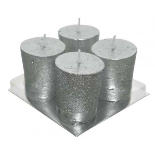 SET 4 CANDELE ARGENTO