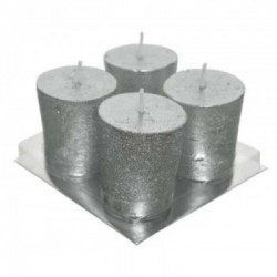 SET 4 CANDELE ARGENTO