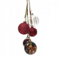 GRUPPO DI PALLINE BABBO NATALE ROSSO SANGUE