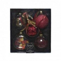 GRUPPO DI PALLINE BABBO NATALE ROSSO SANGUE