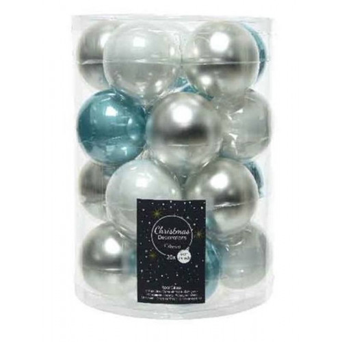 CONFEZIONE 20 PALLINE COLORE AZZURRO GHIACCIO