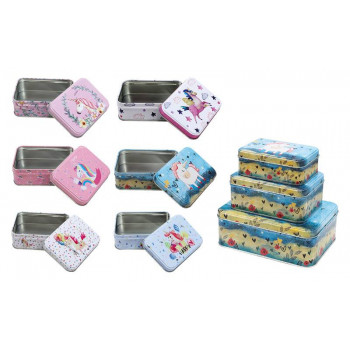 SET 3 SCATOLETTE DI LATTA...