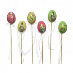 confezione 6 pick con uova decorate assortite