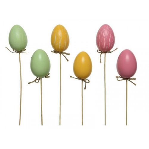 CONFEZIONE 6 PICK CON UOVO COLORI ASSORTITI