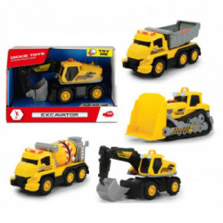 Dickie Action Series Mezzi Construction cm. 15 - 4 asst. (contenuto: 2x203302023 Camion con rimorchio, 2x203302027 Escavatore,