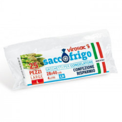 SACCO FRIGO - 28x40 cm - 4 lt - 25 pz - neutro - LDPE - RISPARMIO MEDIO