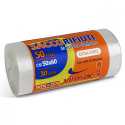 SACCO - 50x60 cm - 30 lt - 50 pz - neutro - HDPE