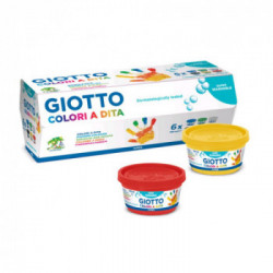 Giotto 534100 - Colori a Dita, 100 ml, 6 Colori
