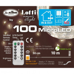 Catena M-IR 100 MicroLED BIANCO CALDO Diametro 1,5mm, Cavo Metallo Argento Metal Silver, Telecomando IR max 4m (13 pulsanti) 15