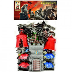 BUSTA CAVALIERI MEDIEVALI CON CASTELLO E CAVALLI