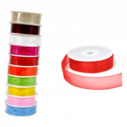 RONDELLA ORGANZA MISURA 25MM X 25M COLORE ROSSO