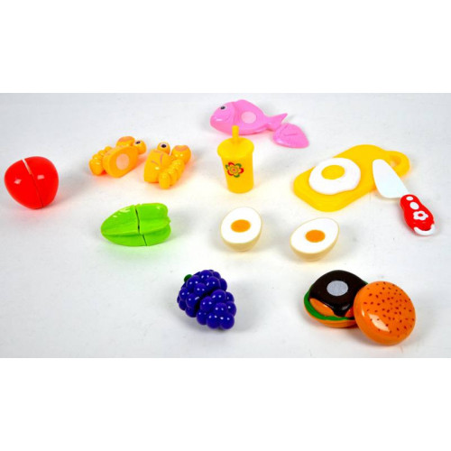 SET CIBO TAGLIABILE FAST FOOD CON VELCRO 12 PEZZI