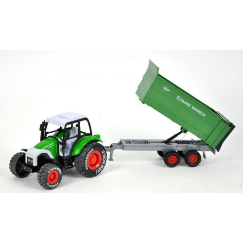 TRATTORE DIE CAST CON RIMORCHIO 1:32