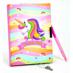 DIARIO SEGRETO UNICORNO CM 18X13 CON LUCCHETTO E PENNA