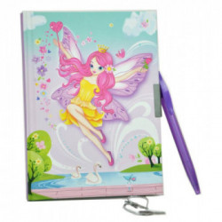 DIARIO SEGRETO FATINA CM 18X13 CON LUCCHETTO E PENNA