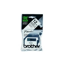 Brother Labelling Tape - 12mm, Black/White, Blister nastro per etichettatrice M