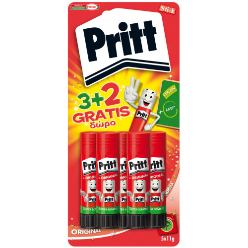 Pritt Colla Stick 11g 3+2 pezzi