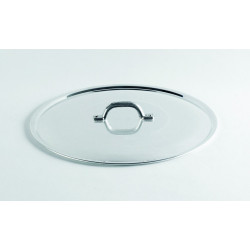 Pentole Agnelli 'Family Cooking Alluminio', Coperchio lucido piano con orlo e ponticello Ø 26 cm