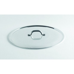 Pentole Agnelli 'Family Cooking Alluminio', Coperchio lucido piano con orlo e ponticello Ø 18 cm	