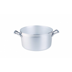 Pentole Agnelli 'Family Cooking Alluminio', Casseruola alta 2 maniglie Ø 24 cm	