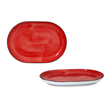 VASSOIO OVALE 33 BRUSH CORALLO