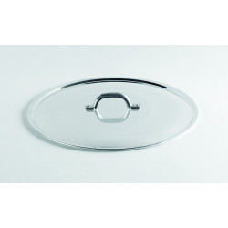 Pentole Agnelli 'Family Cooking Alluminio', Coperchio lucido piano con orlo e ponticello Ø 16 cm	