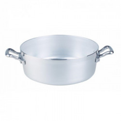 Pentole Agnelli 'Family Cooking Alluminio', Casseruola bassa 2 maniglie Ø 26 cm 