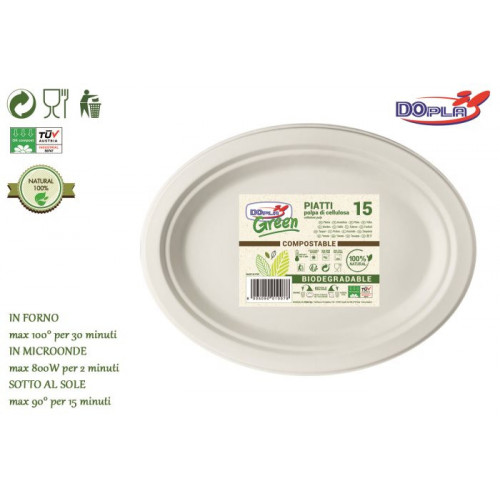 BIO-GREEN PIATTO OVALE 25X32 PZ.15  07751