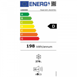 Liebherr FNsdd 5297 - Congelatore Verticale da Libera Installazione, NoFrost, 278 Litri, Classe D, 185,5x59,7x67,5 cm