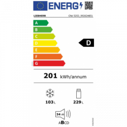Liebherr CNd 5253 - Frigorifero Combinato da Libera Installazione, NoFrost, EasyFresh, 332 Litri, Classe D, 185.5x59.7x67.5 cm
