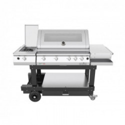 Pianeta Grill 1138 MASTER GRILL Range Teppan con fornello Dual - Barbecue a Gas GPL o Metano, 5 Bruciatori 