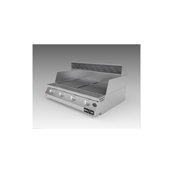 Pianeta Grill Fry Top 750 4F Solo Paravento 1030-T - Barbecue a Gas GPL o Metano, 4 Bruciatori 