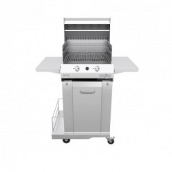 Pianeta Grill Sunny High Premium Tondino Con Fornello laterale 1059-T- Barbecue a Gas GPL o Metano, 2 Bruciatori 